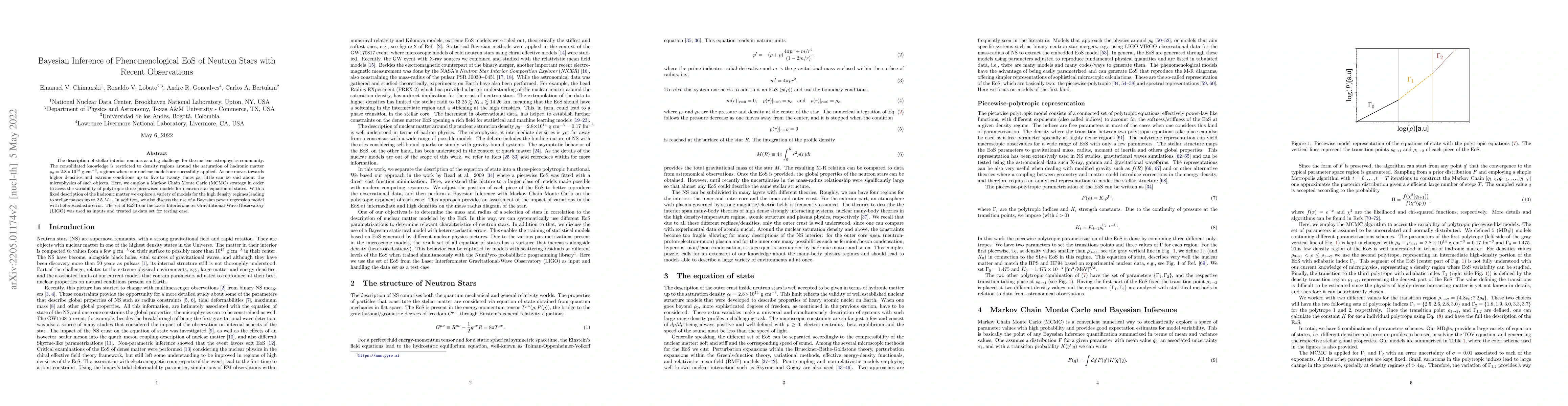 Thumbnail for Bayesian Inference of Phenomenological EoS of Neutron Stars with Recent
  Observations
