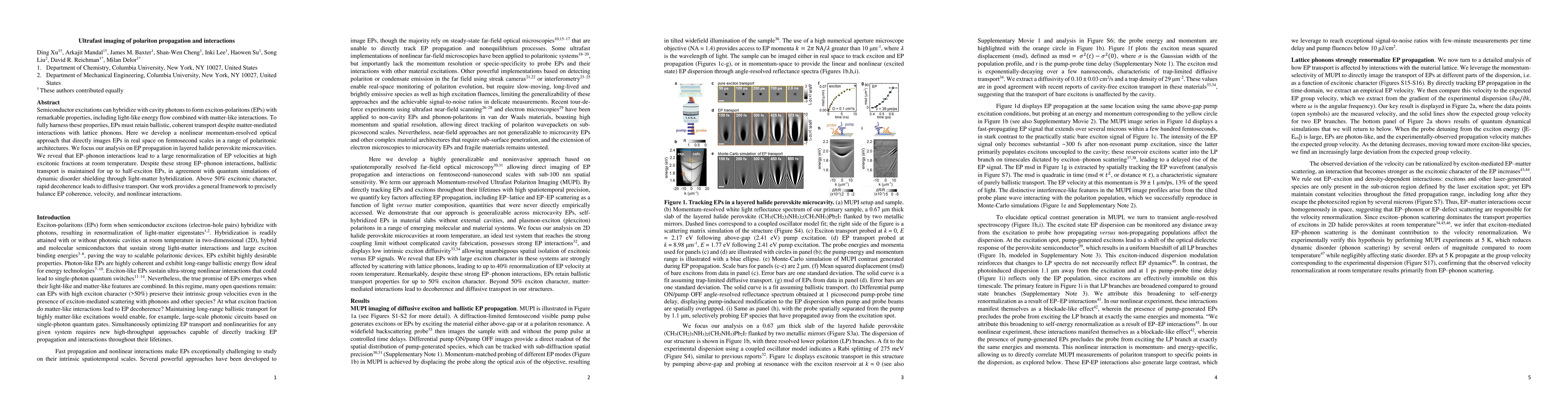 Thumbnail for Ultrafast imaging of polariton propagation and interactions