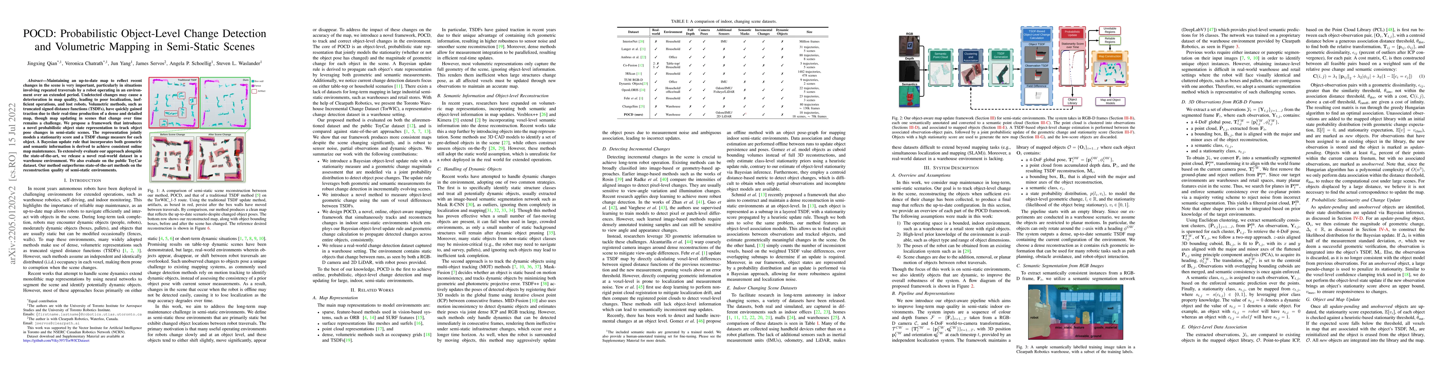 Thumbnail for POCD: Probabilistic Object-Level Change Detection and Volumetric Mapping
  in Semi-Static Scenes