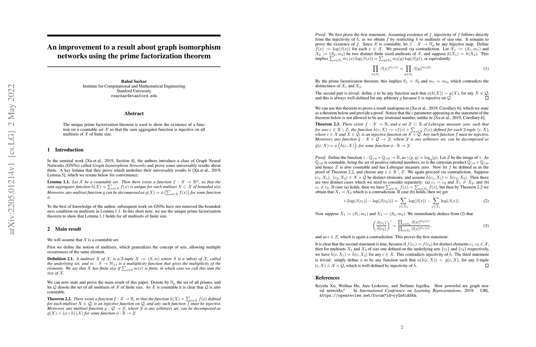 Thumbnail for An improvement to a result about graph isomorphism networks using the
  prime factorization theorem