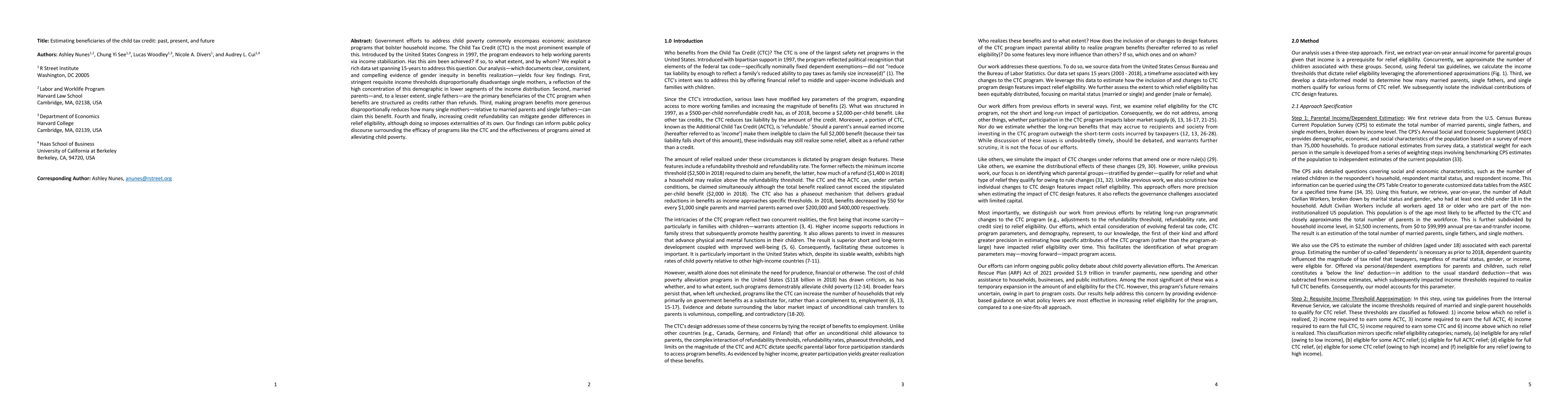 Thumbnail for Estimating beneficiaries of the child tax credit: past, present, and
  future