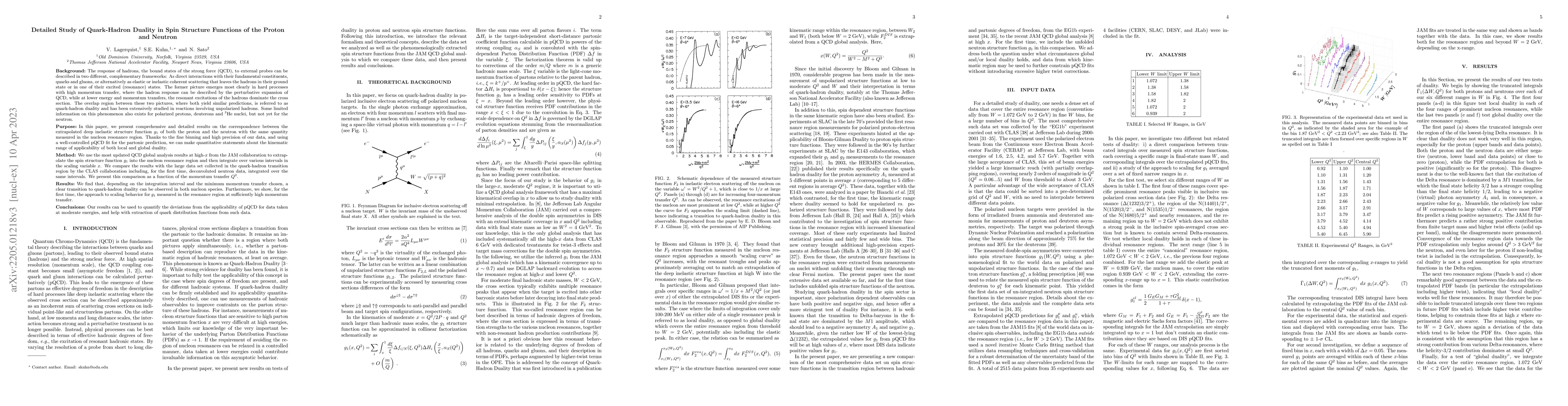 Thumbnail for Detailed Study of Quark-Hadron Duality in Spin Structure Functions of
  the Proton and Neutron