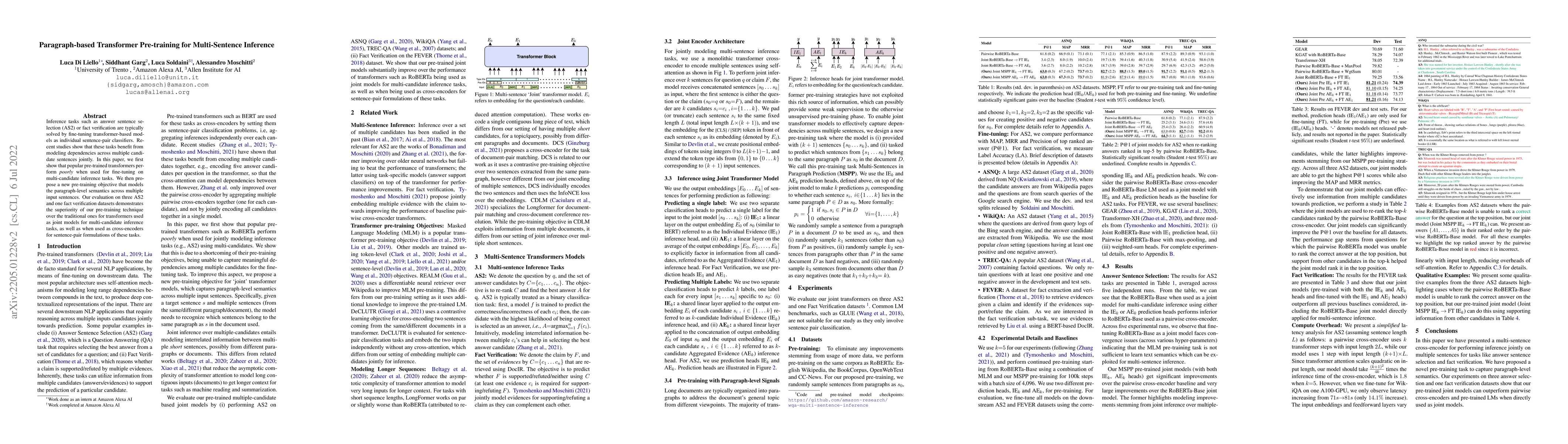 Thumbnail for Paragraph-based Transformer Pre-training for Multi-Sentence Inference