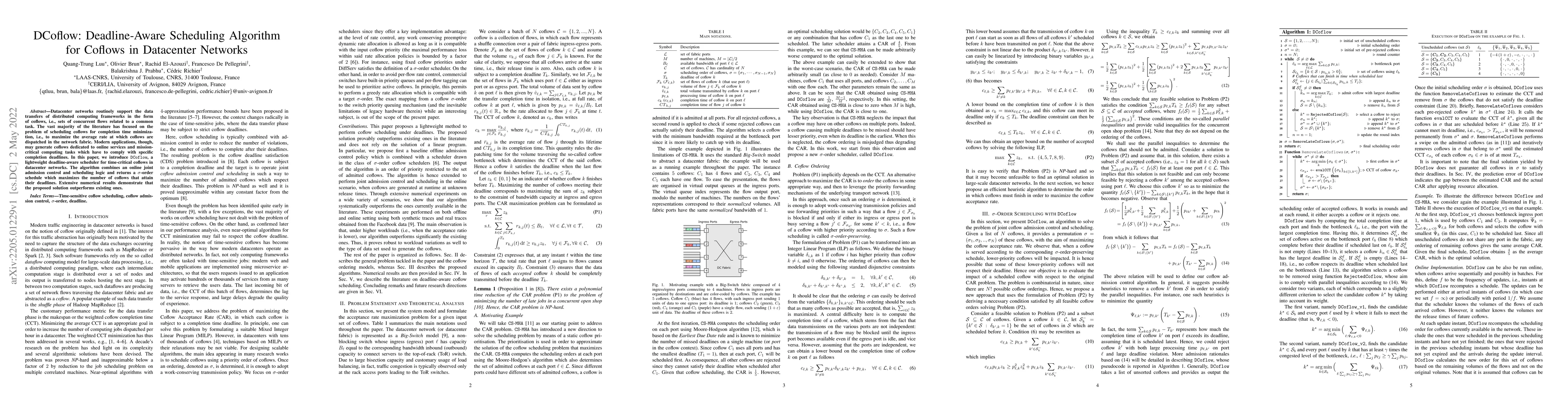 Thumbnail for DCoflow: Deadline-Aware Scheduling Algorithm for Coflows in Datacenter
  Networks