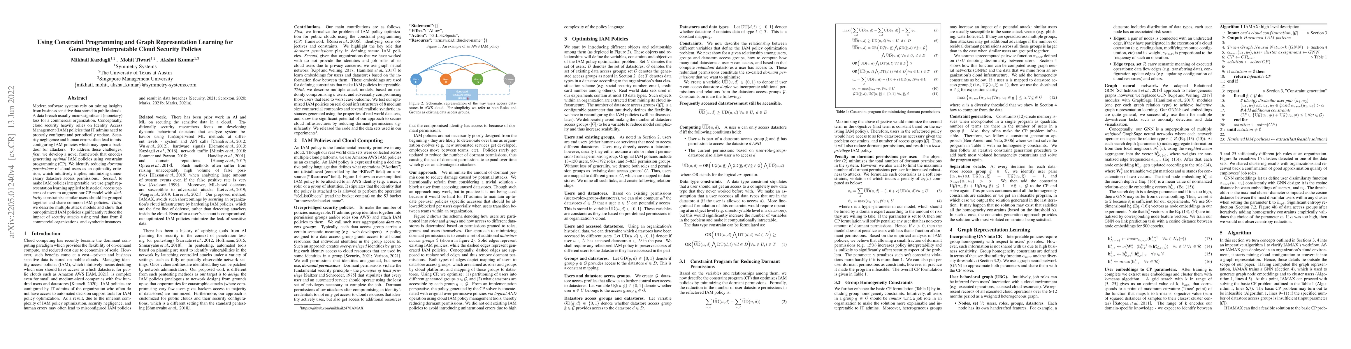 Thumbnail for Using Constraint Programming and Graph Representation Learning for
  Generating Interpretable Cloud Security Policies