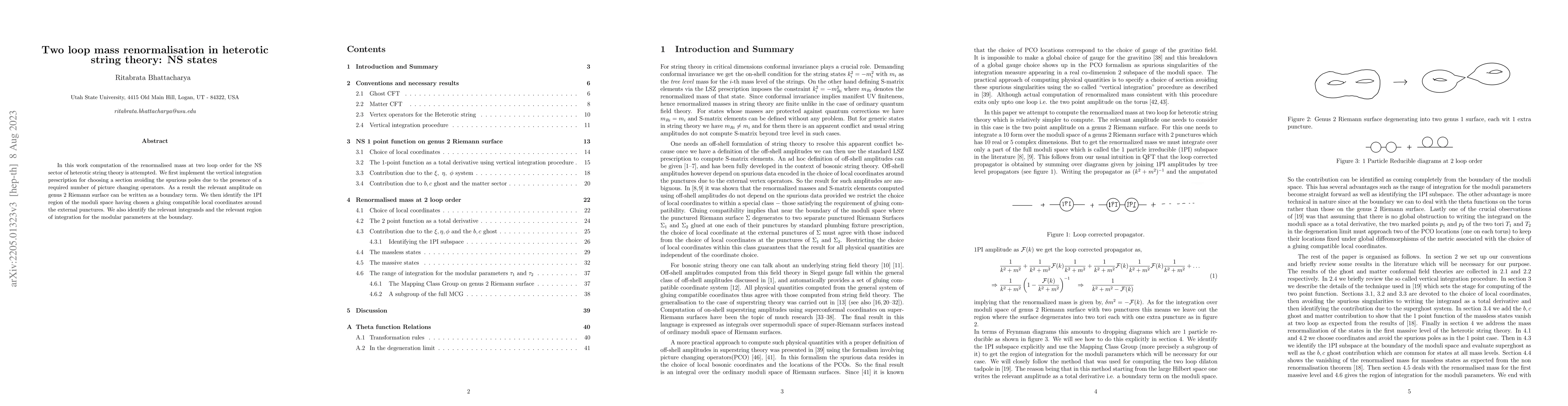 Thumbnail for Two loop mass renormalisation in heterotic string theory: NS states