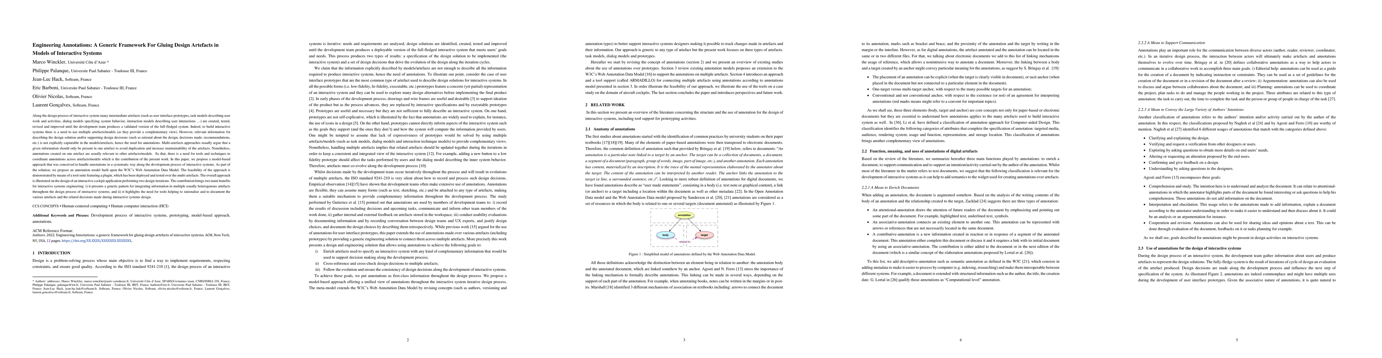 Thumbnail for Engineering Annotations: A Generic Framework For Gluing Design Artefacts
  in Models of Interactive Systems