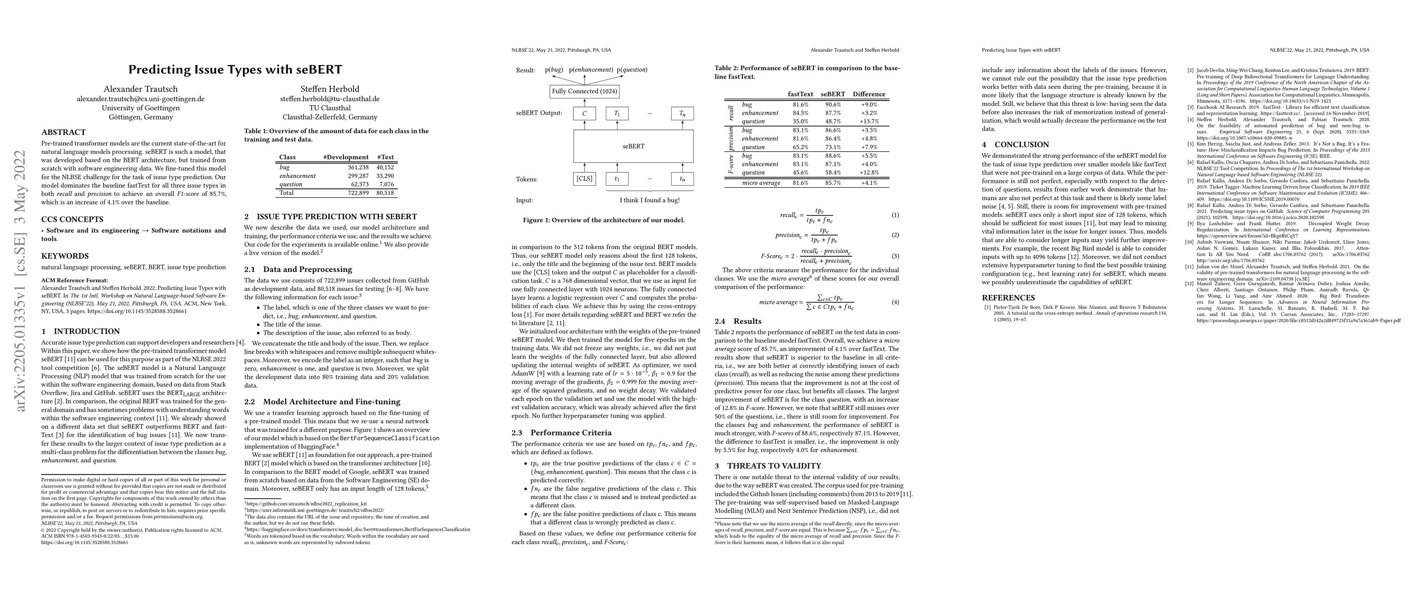 Thumbnail for Predicting Issue Types with seBERT