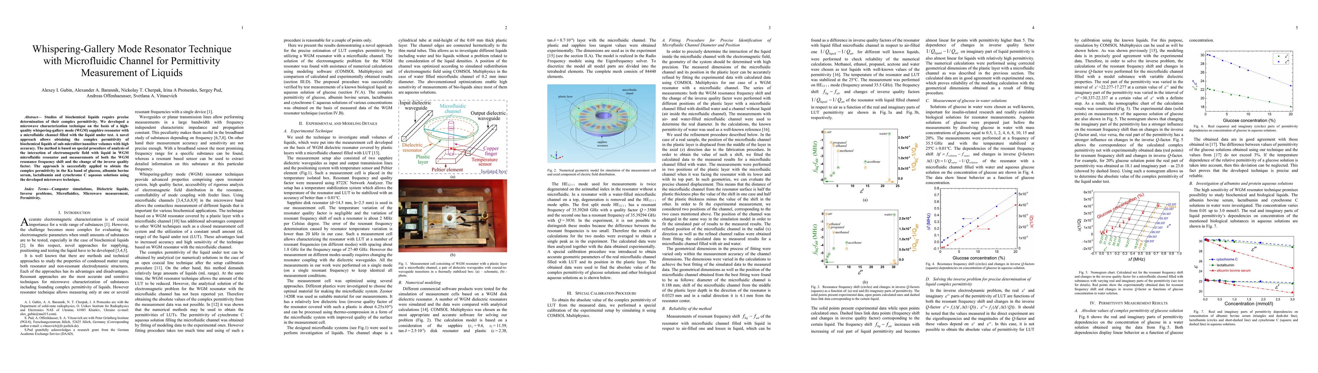 Thumbnail for Whispering-Gallery Mode Resonator Technique with Microfluidic Channel
  for Permittivity Measurement of Liquids