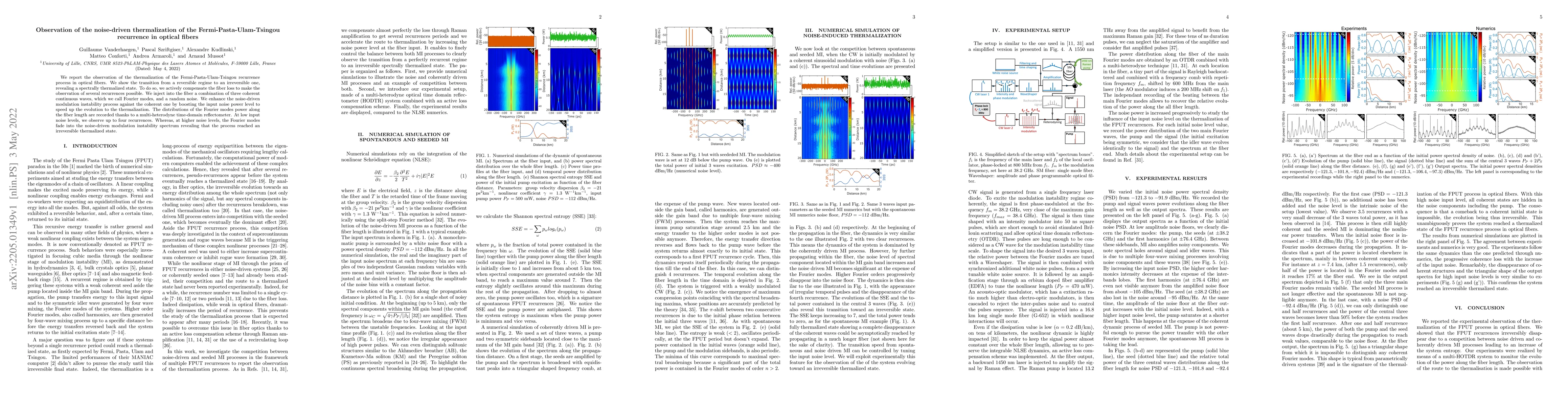 Thumbnail for Observation of the noise-driven thermalization of the
  Fermi-Pasta-Ulam-Tsingou recurrence in optical fibers