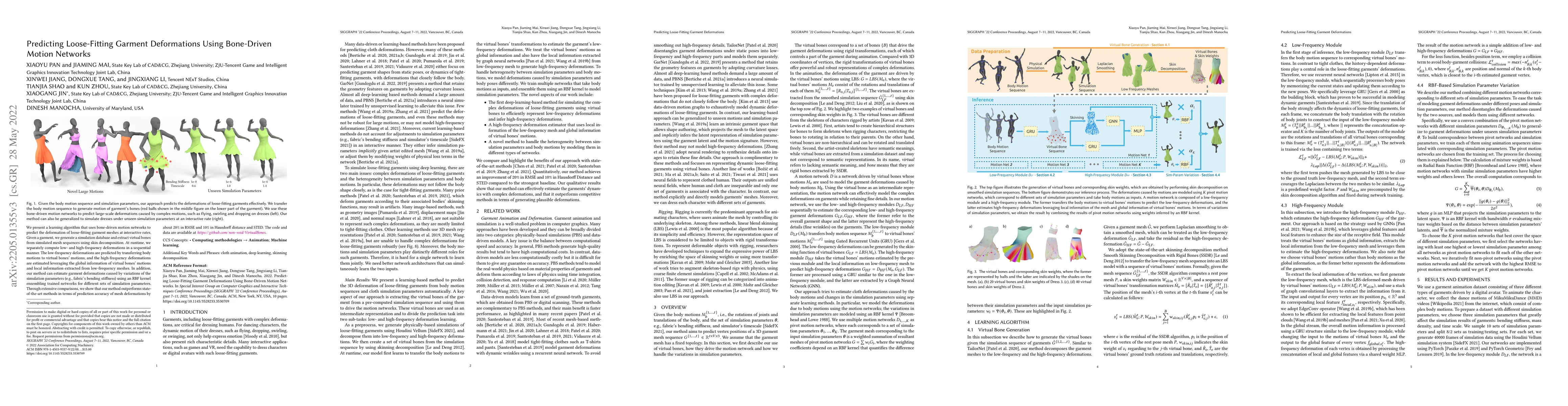 Thumbnail for Predicting Loose-Fitting Garment Deformations Using Bone-Driven Motion
  Networks