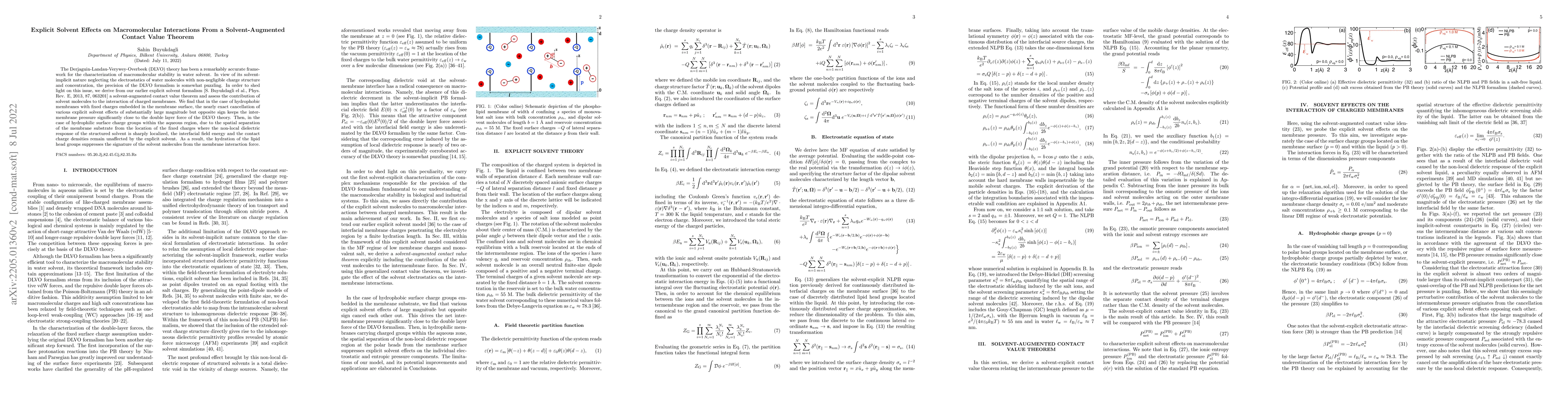 Thumbnail for Explicit Solvent Effects on Macromolecular Interactions From a
  Solvent-Augmented Contact Value Theorem