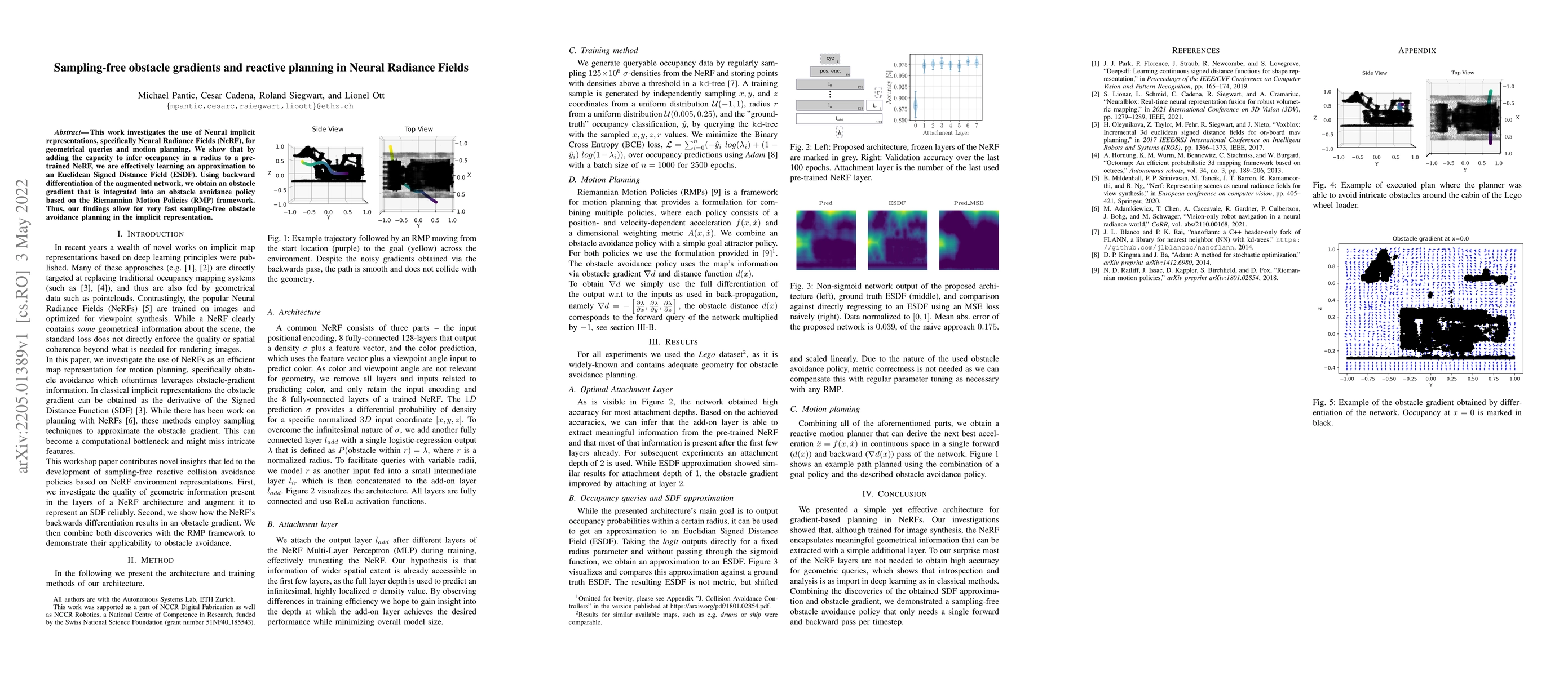 Thumbnail for Sampling-free obstacle gradients and reactive planning in Neural
  Radiance Fields (NeRF)