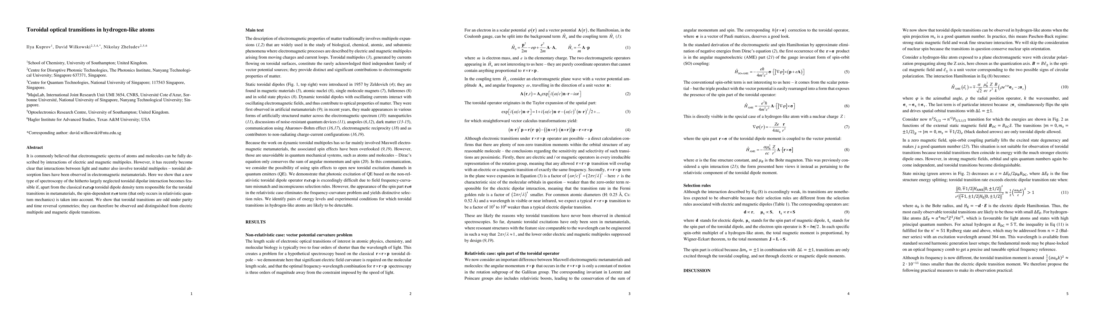 Thumbnail for Toroidal optical transitions in hydrogen-like atoms