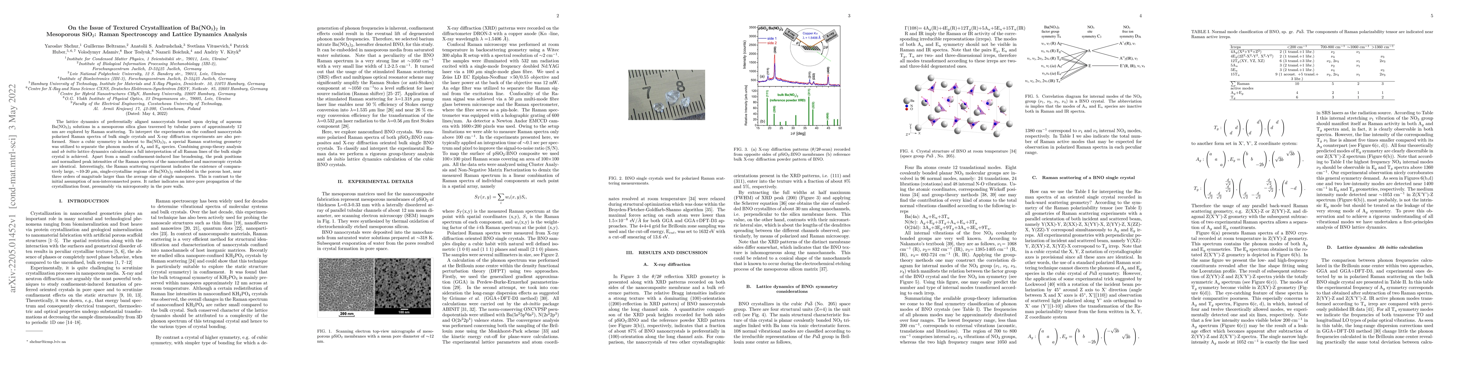 Thumbnail for On the Issue of Textured Crystallization of Ba(NO$_3$)$_2$ in Mesoporous
  SiO$_2$: Raman Spectroscopy and Lattice Dynamics Analysis