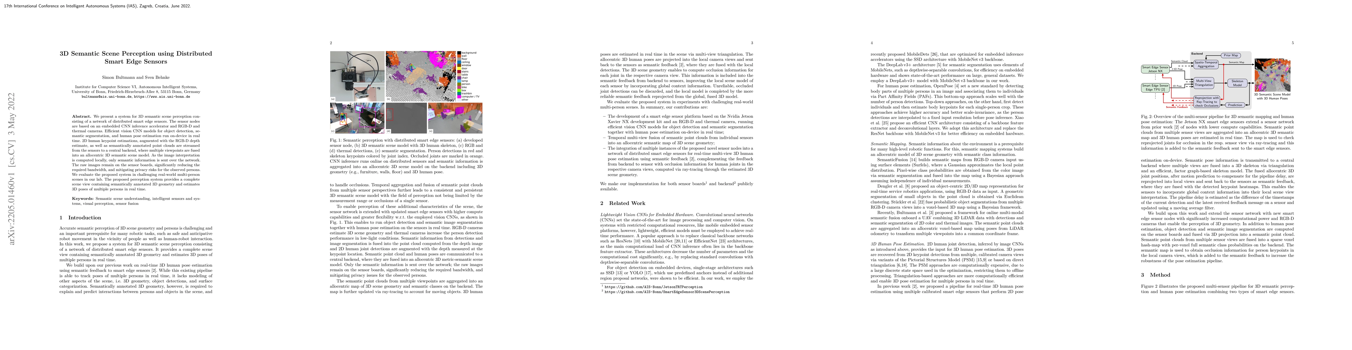 Thumbnail for 3D Semantic Scene Perception using Distributed Smart Edge Sensors