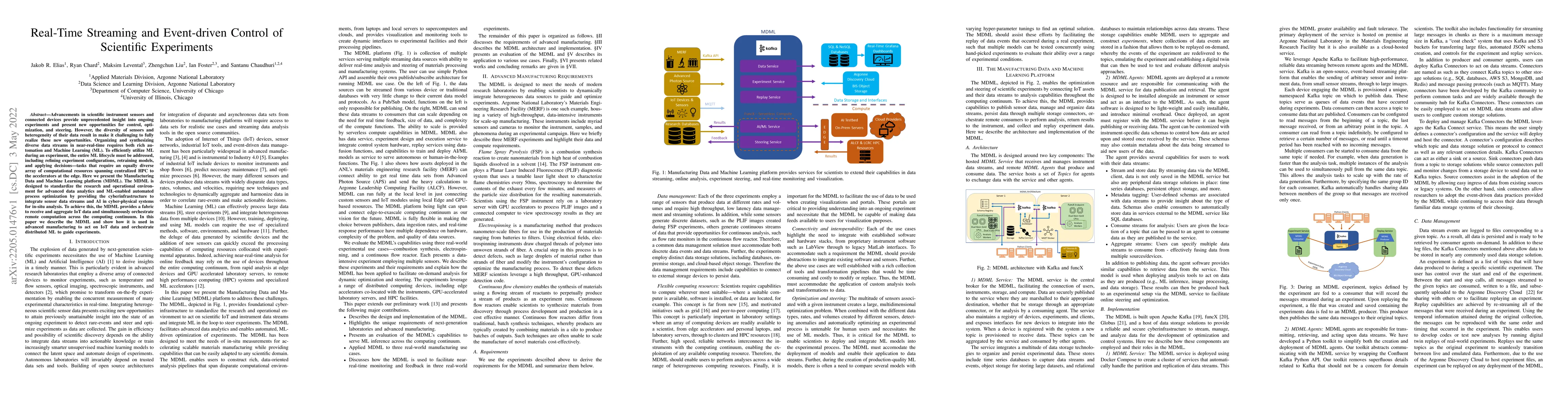 Thumbnail for Real-Time Streaming and Event-driven Control of Scientific Experiments