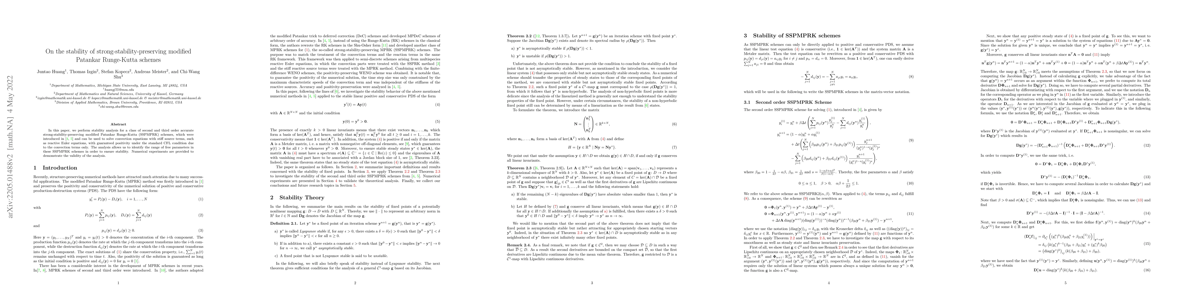 Thumbnail for On the stability of strong-stability-preserving modified Patankar
  Runge-Kutta schemes