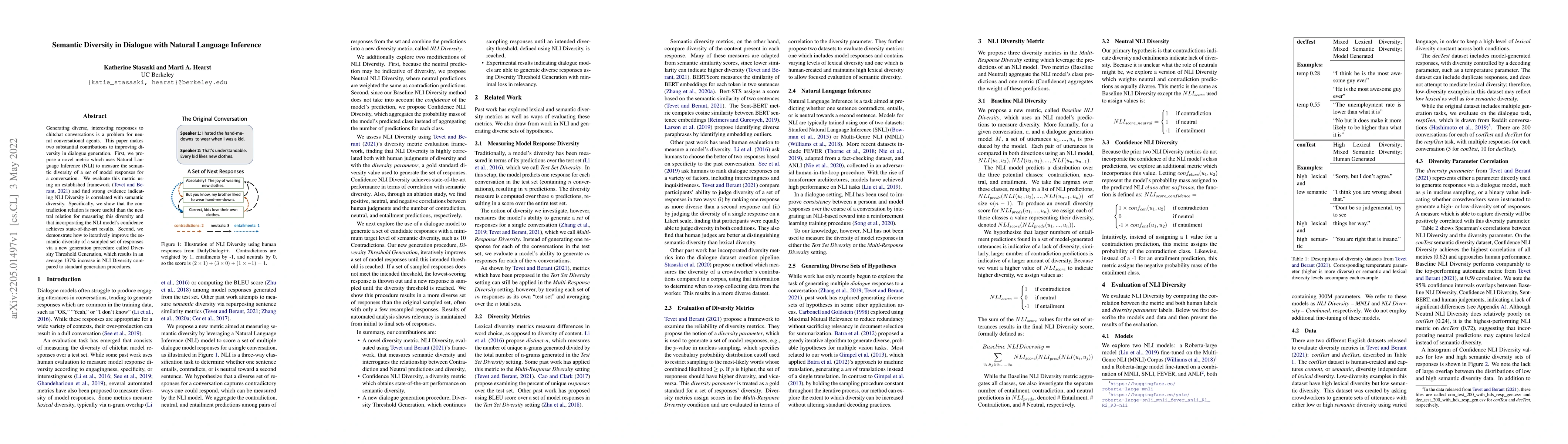Thumbnail for Semantic Diversity in Dialogue with Natural Language Inference