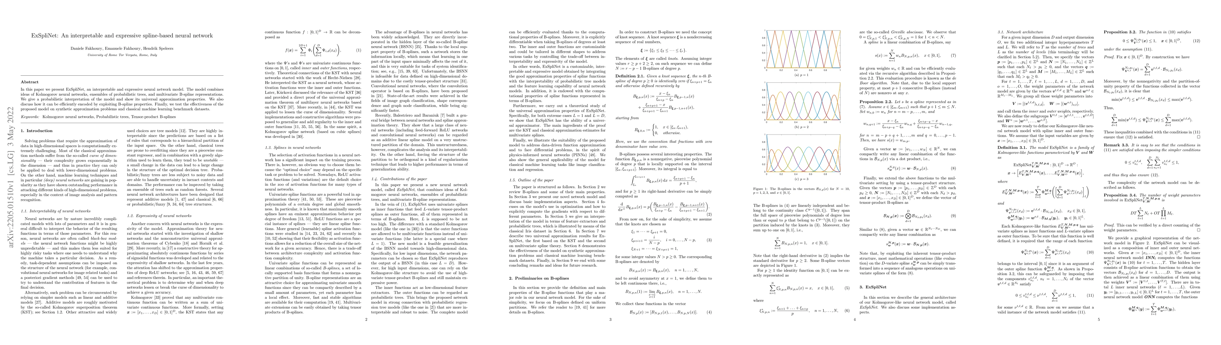 Thumbnail for ExSpliNet: An interpretable and expressive spline-based neural network