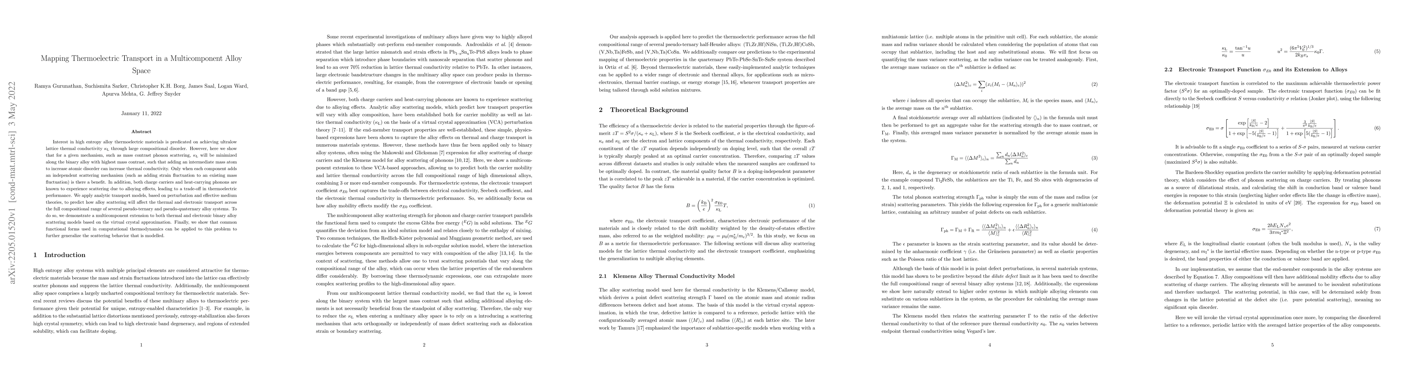 Thumbnail for Mapping Thermoelectric Transport in a Multicomponent Alloy Space