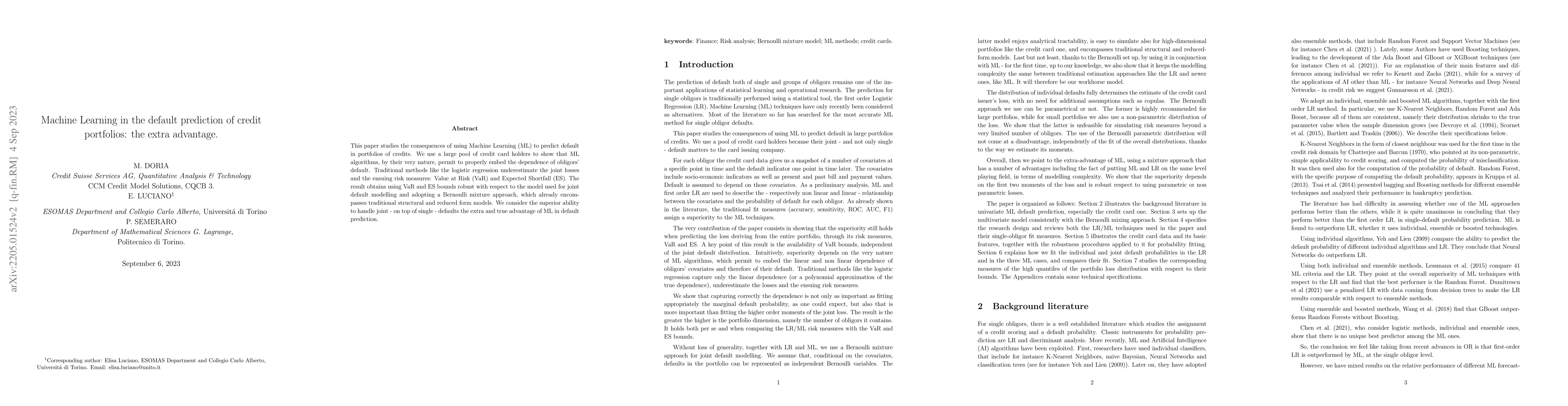 Thumbnail for Machine learning techniques in joint default assessment