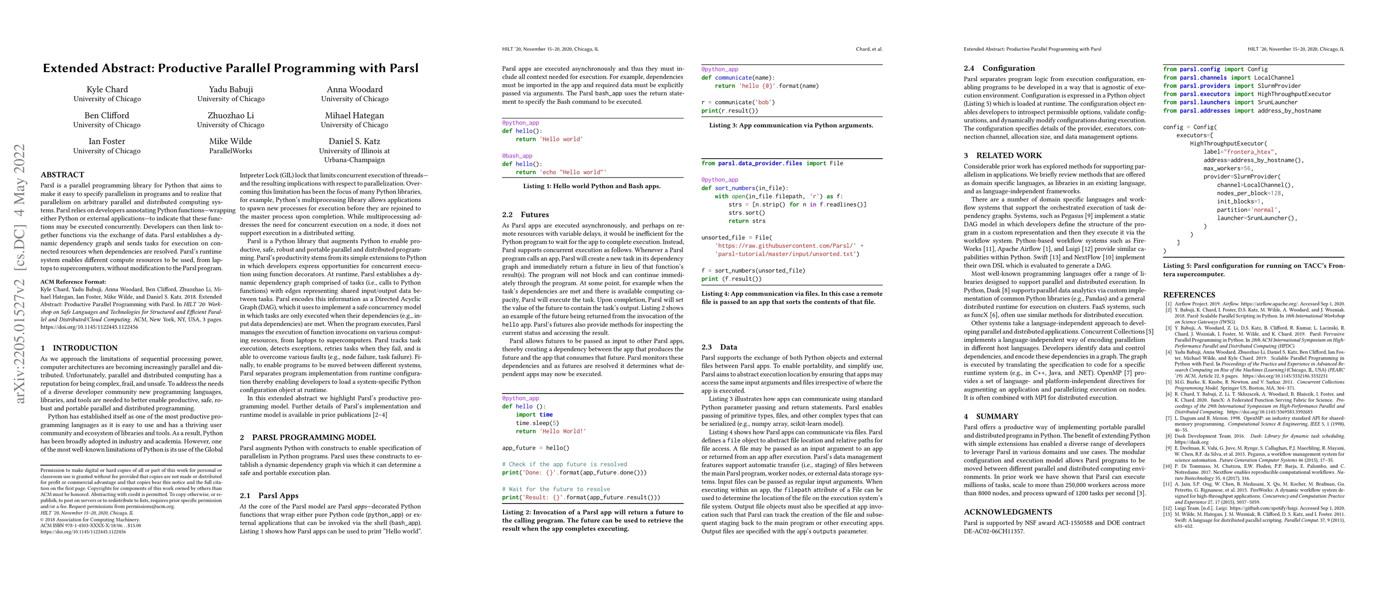 Thumbnail for Extended Abstract: Productive Parallel Programming with Parsl