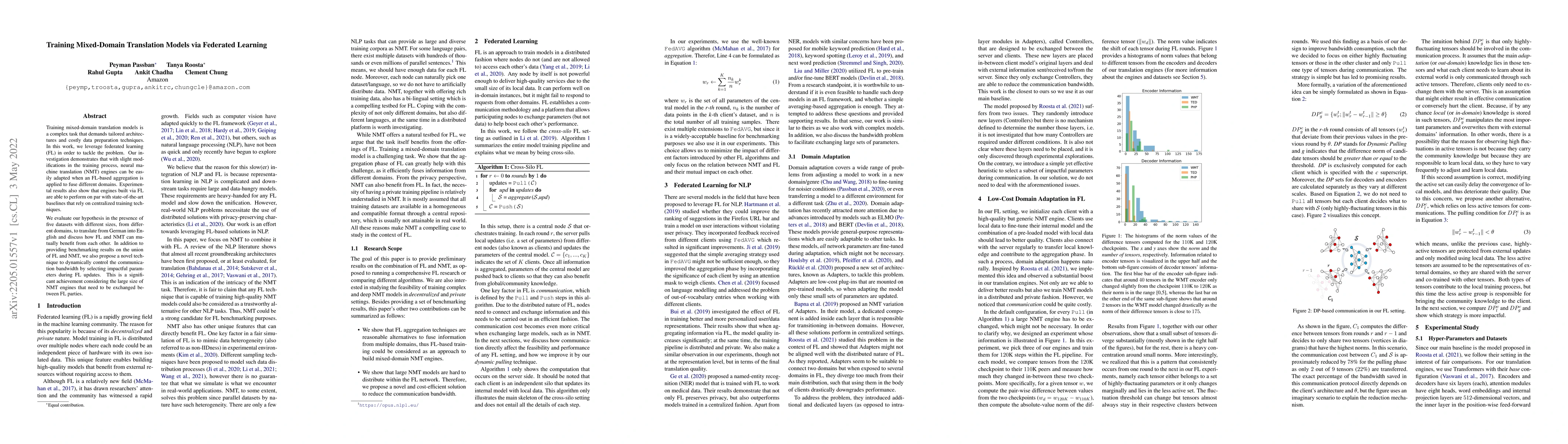 Thumbnail for Training Mixed-Domain Translation Models via Federated Learning