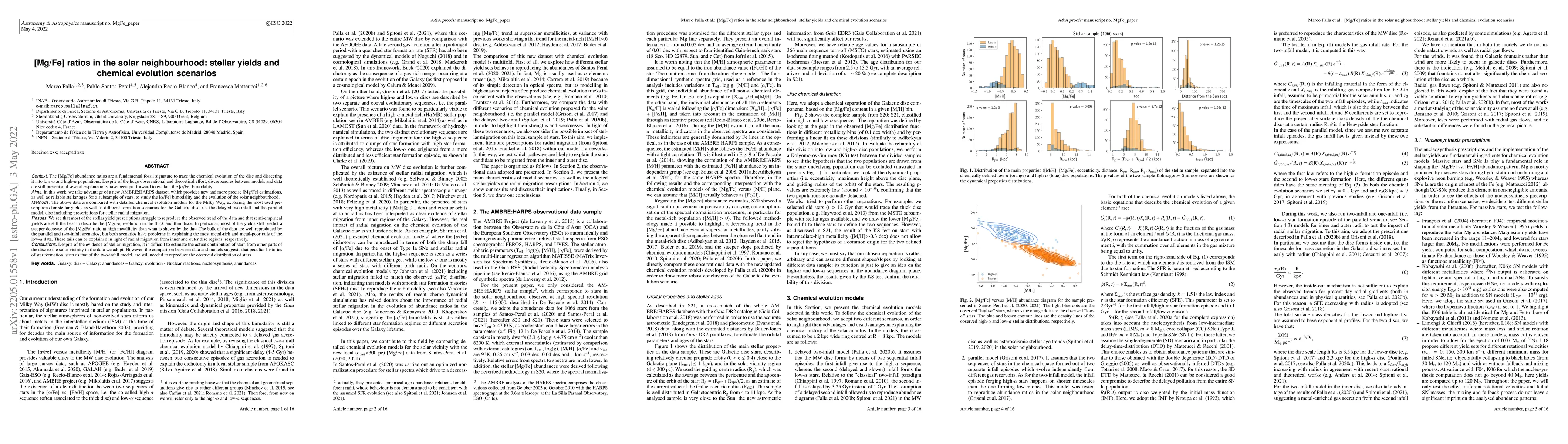 Thumbnail for [Mg/Fe] ratios in the solar neighbourhood: stellar yields and chemical
  evolution scenarios