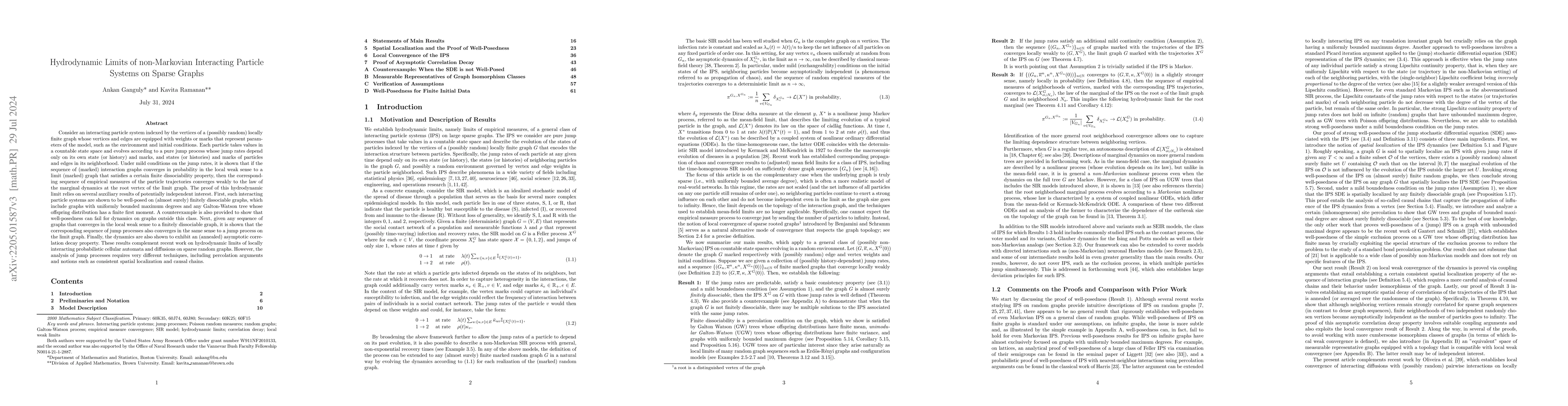 Thumbnail for Hydrodynamic Limits of non-Markovian Interacting Particle Systems on
  Sparse Graphs