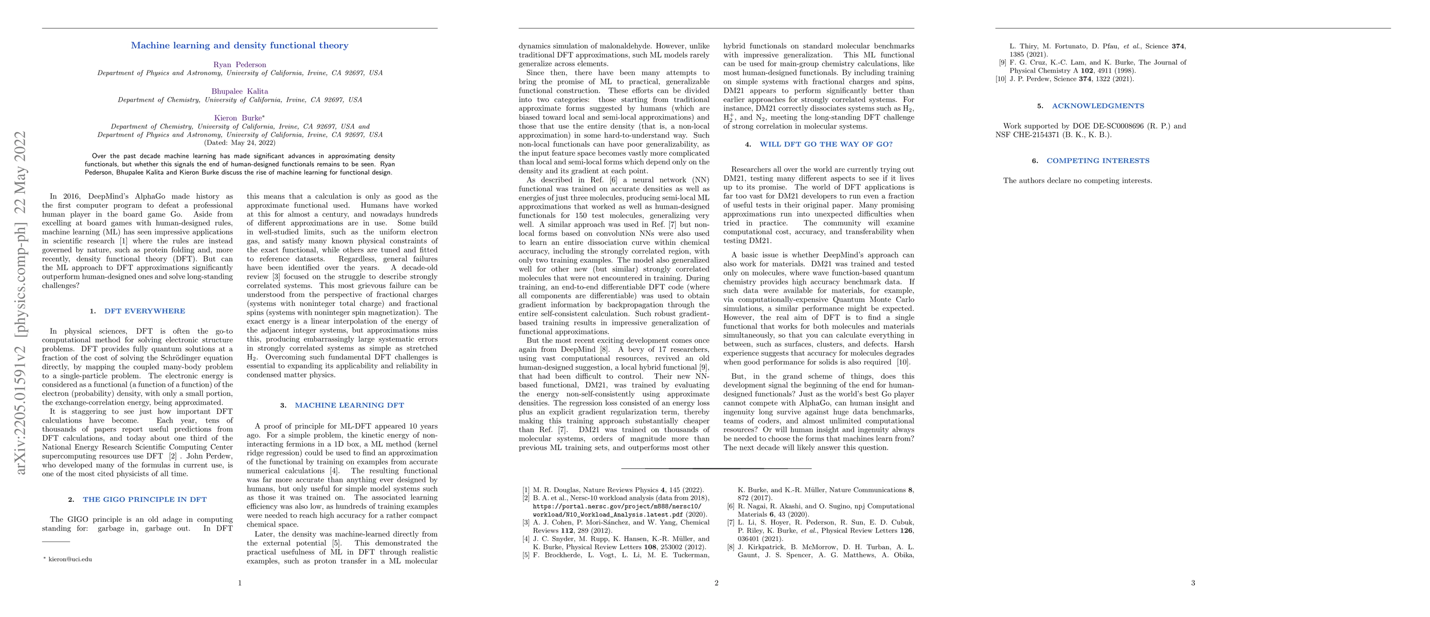 Thumbnail for Machine learning and density functional theory