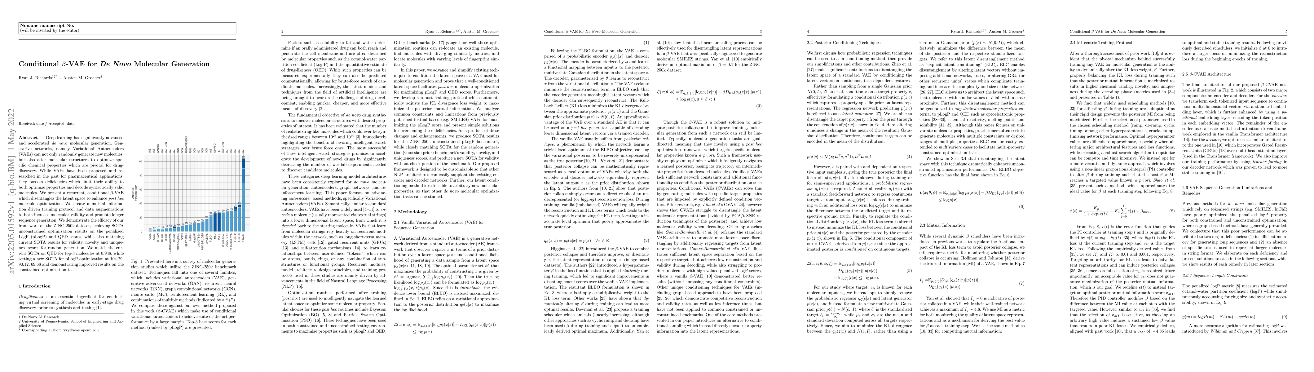 Thumbnail for Conditional $\beta$-VAE for De Novo Molecular Generation