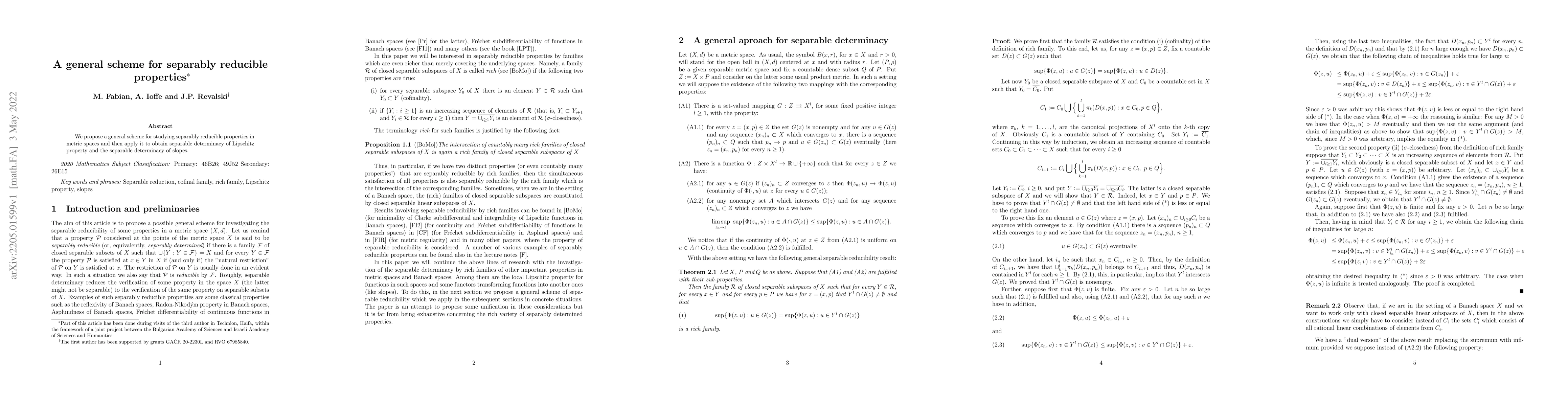 Thumbnail for A general scheme for separably reducible properties