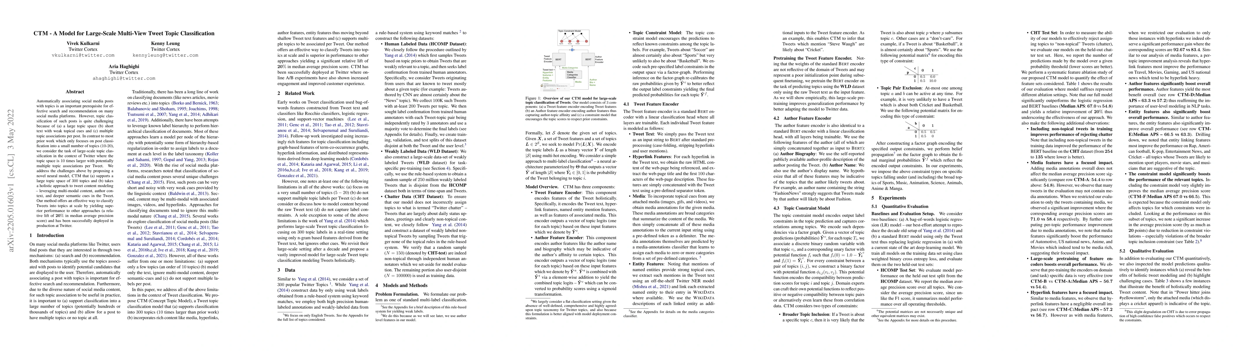 Thumbnail for CTM -- A Model for Large-Scale Multi-View Tweet Topic Classification