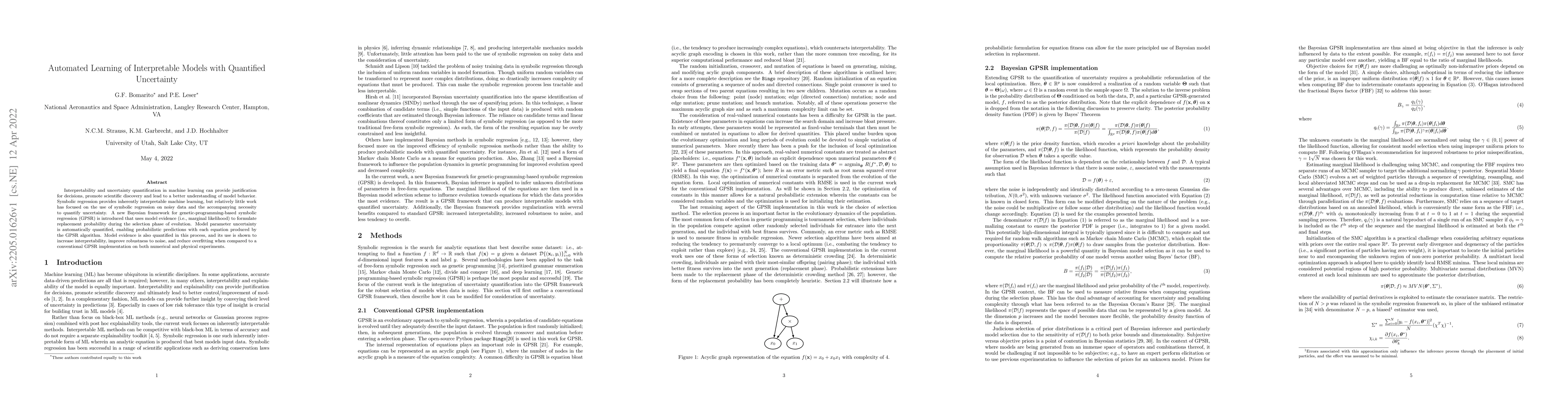 Thumbnail for Automated Learning of Interpretable Models with Quantified Uncertainty