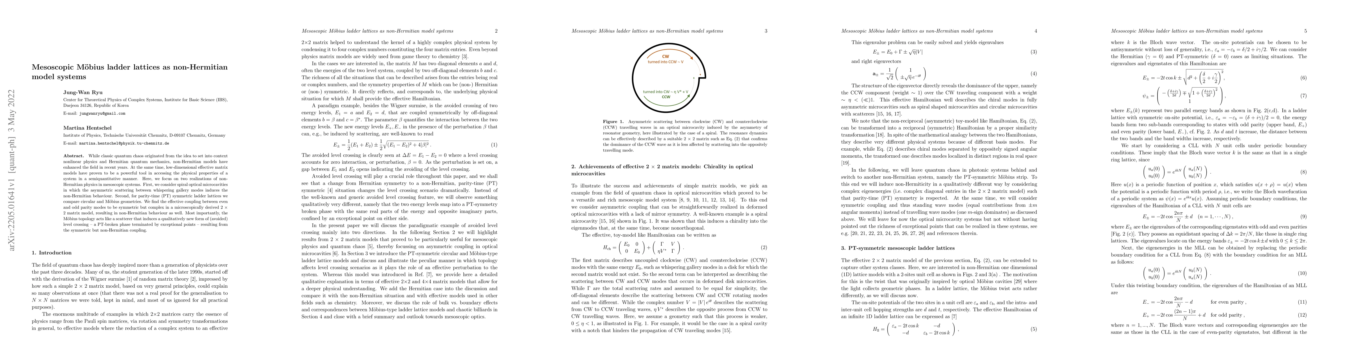Thumbnail for Mesoscopic M\"obius ladder lattices as non-Hermitian model systems