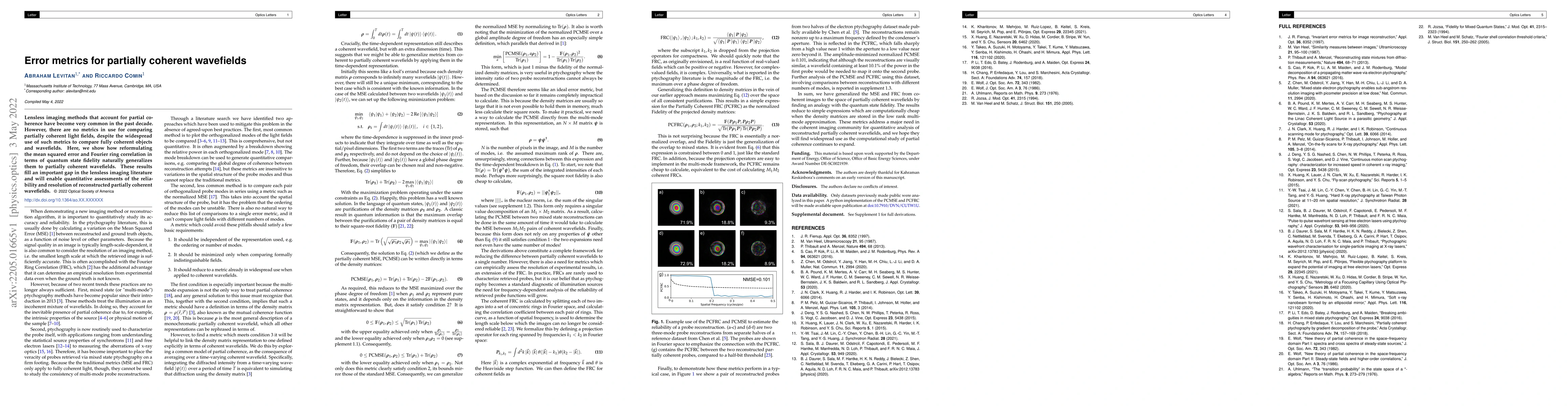 Thumbnail for Error Metrics for Partially Coherent Wavefields