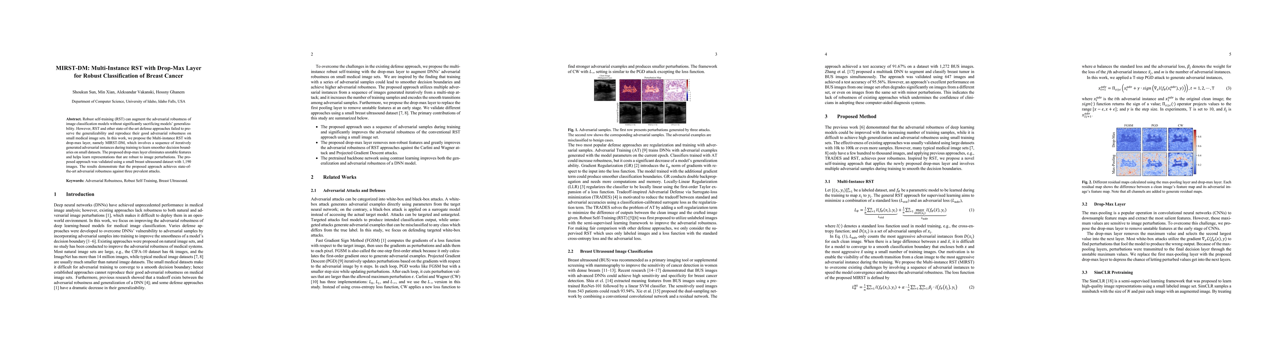 Thumbnail for MIRST-DM: Multi-Instance RST with Drop-Max Layer for Robust
  Classification of Breast Cancer