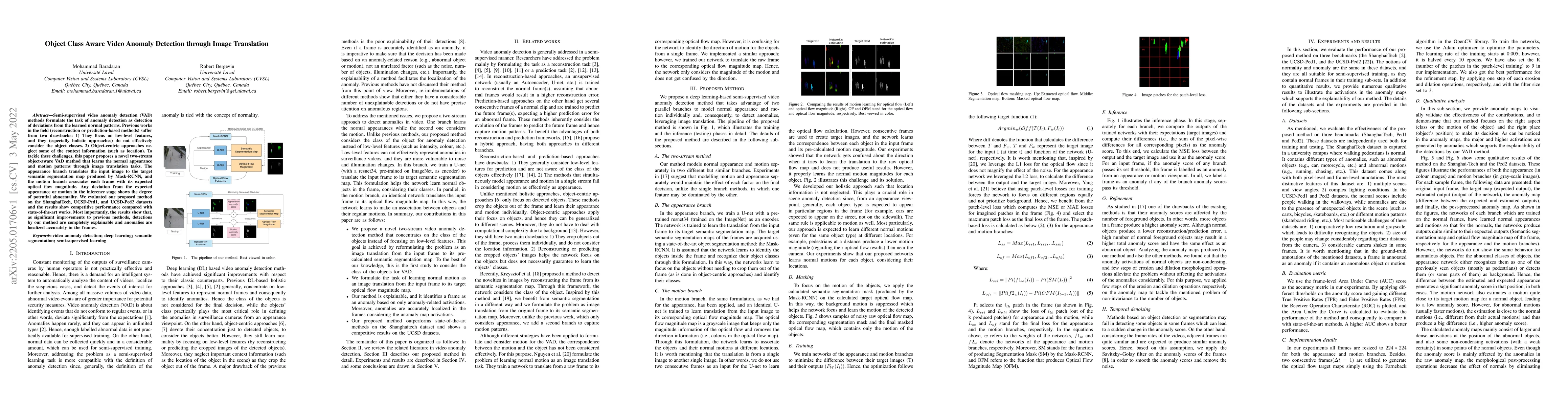 Thumbnail for Object Class Aware Video Anomaly Detection through Image Translation