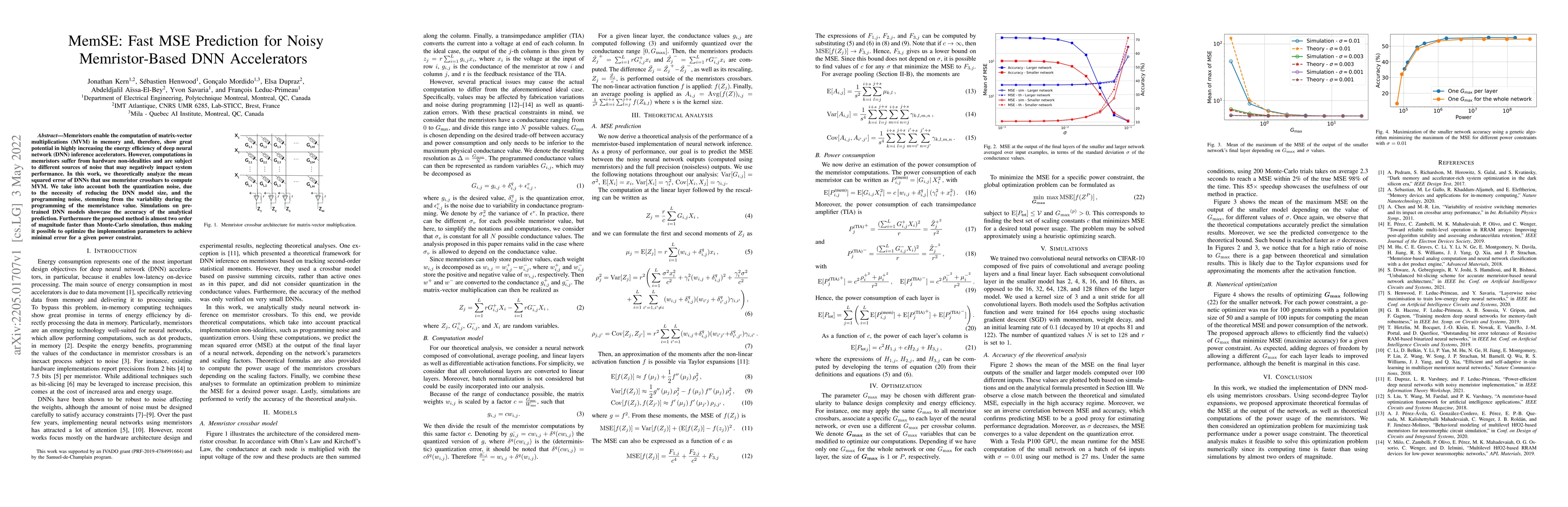 Thumbnail for MemSE: Fast MSE Prediction for Noisy Memristor-Based DNN Accelerators