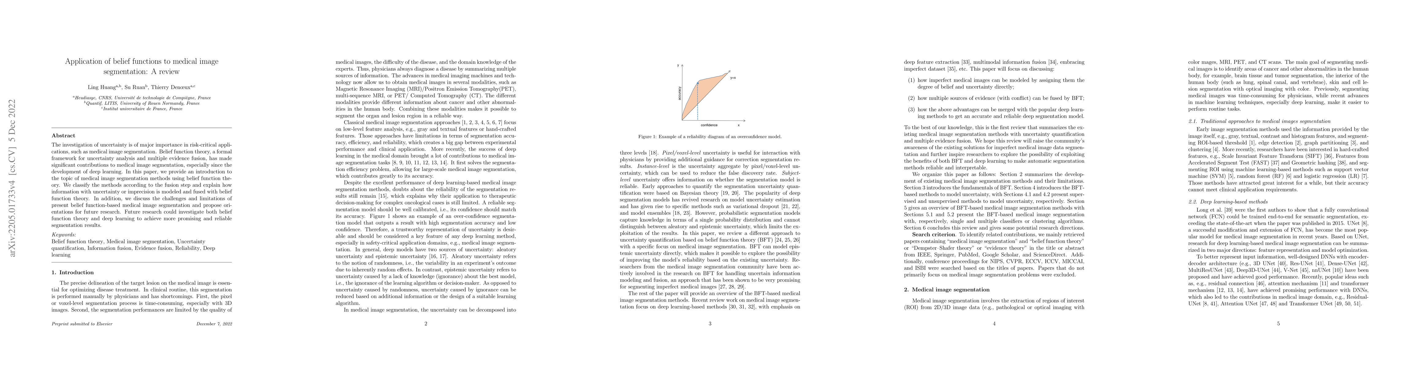 Thumbnail for Application of belief functions to medical image segmentation: A review