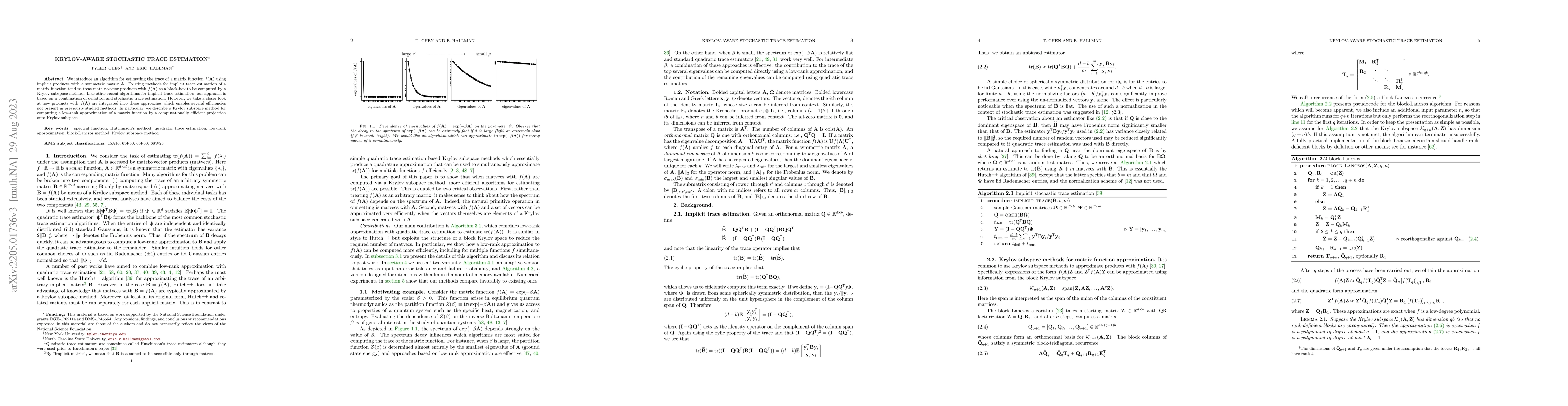 Thumbnail for Krylov-aware stochastic trace estimation