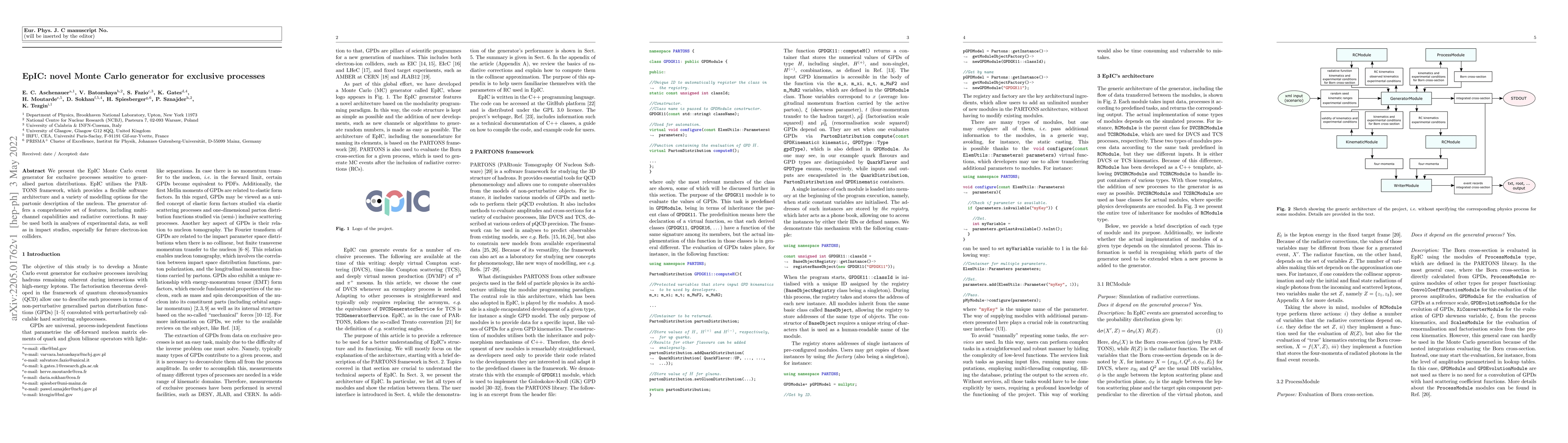 Thumbnail for EpIC: novel Monte Carlo generator for exclusive processes