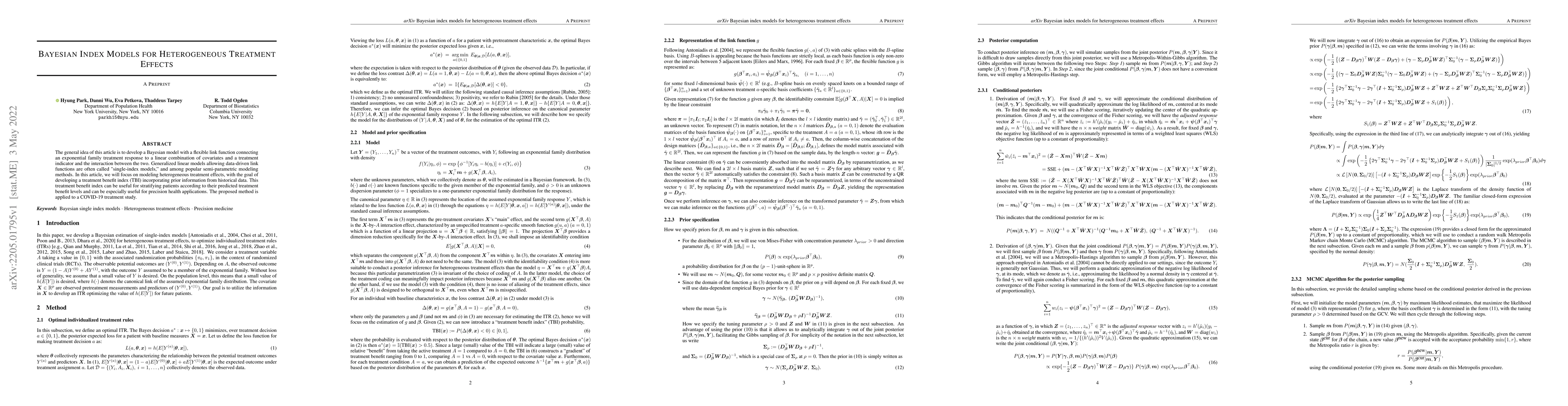Thumbnail for Bayesian index models for heterogeneous treatment effects