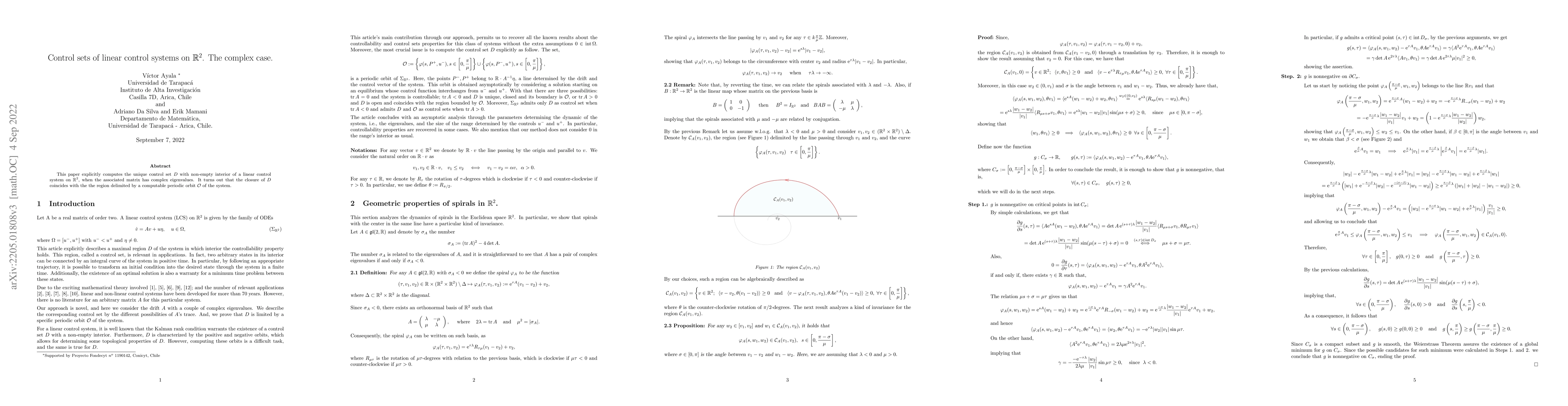 Thumbnail for Control sets of linear control systems on $\mathbb{R}^2$. The complex
  case