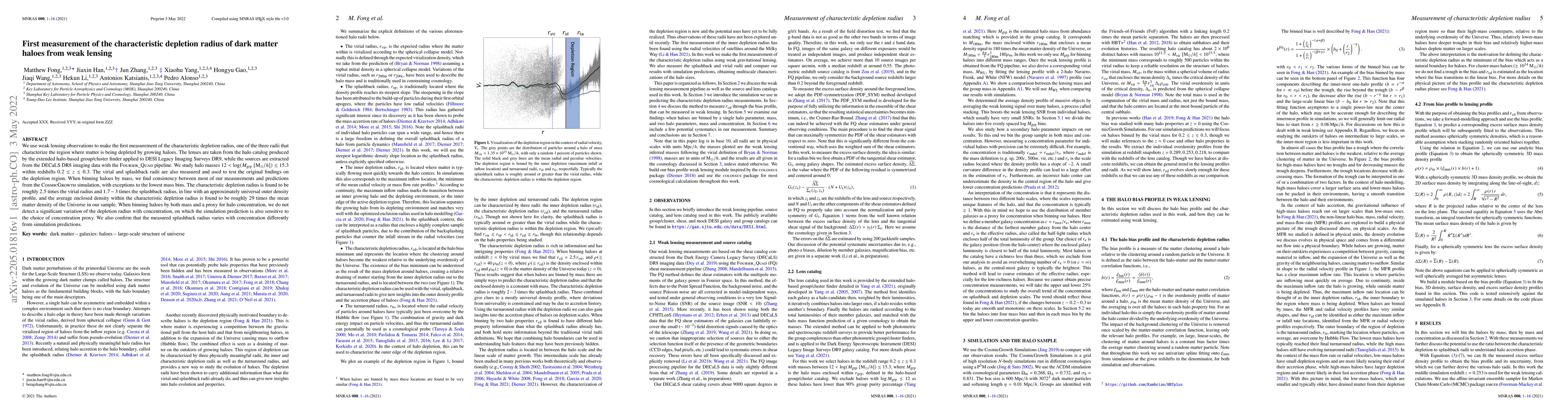 Thumbnail for First measurement of the characteristic depletion radius of dark matter
  haloes from weak lensing