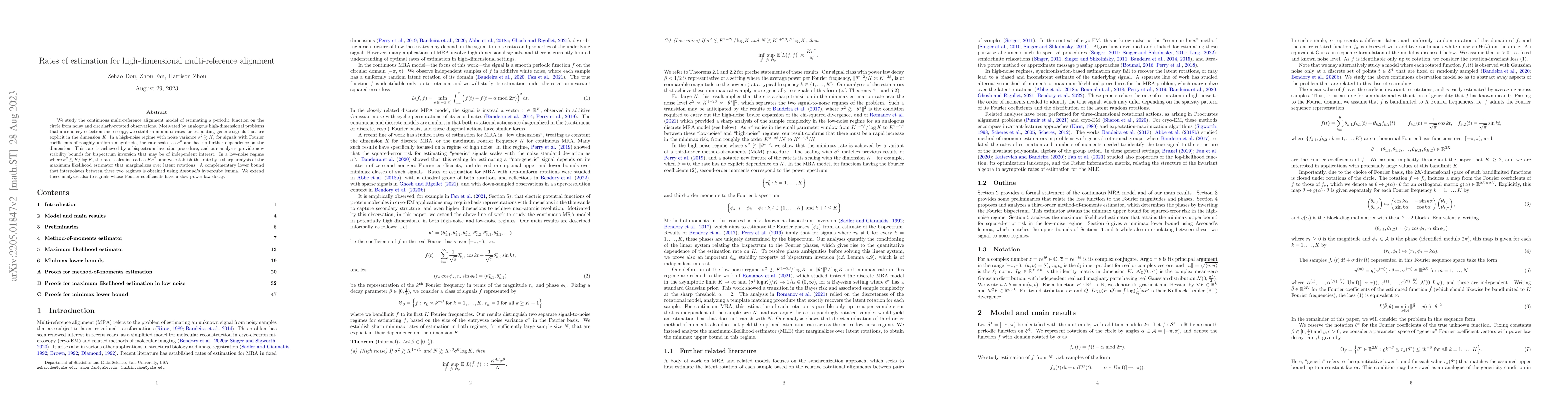 Thumbnail for Rates of estimation for high-dimensional multi-reference alignment