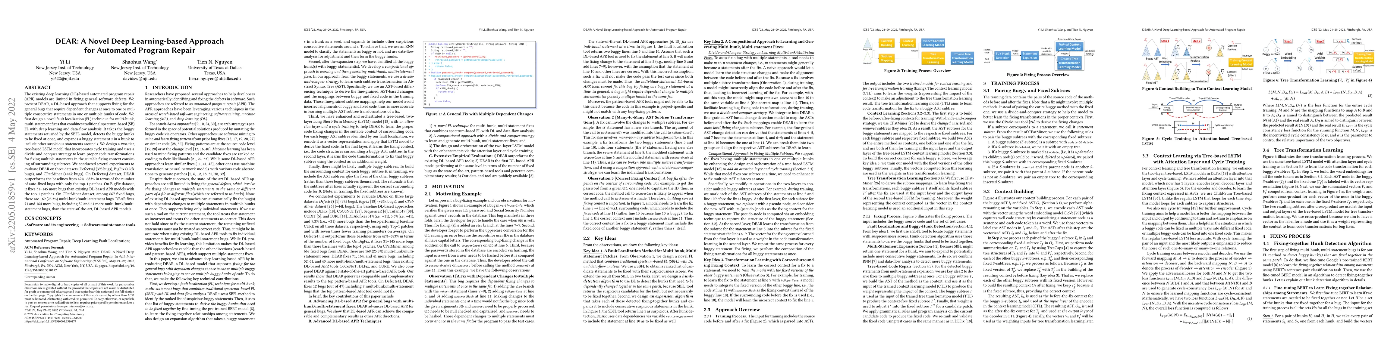 Thumbnail for DEAR: A Novel Deep Learning-based Approach for Automated Program Repair