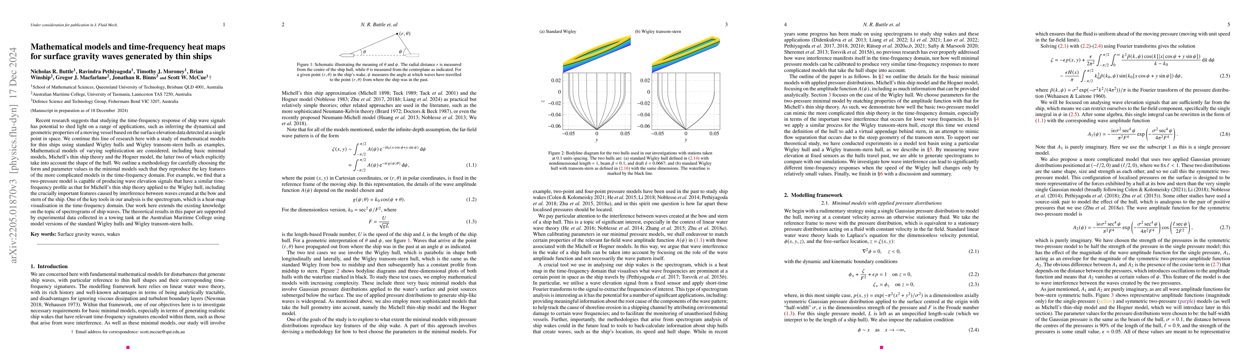 Thumbnail for Mathematical models and time-frequency heat maps for surface gravity
  waves generated by thin ships