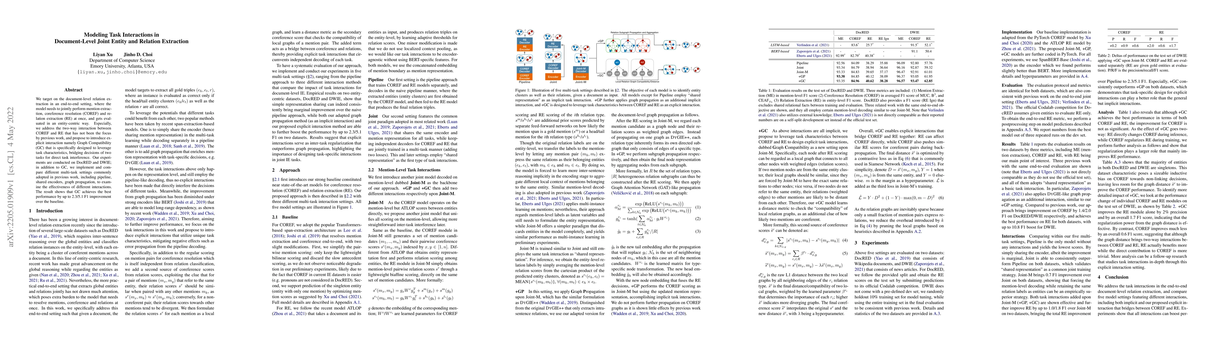 Thumbnail for Modeling Task Interactions in Document-Level Joint Entity and Relation
  Extraction